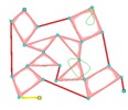 Finite displacement solution for a complex 1-DoF mechanism