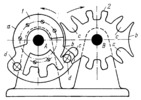 THREE-LINK TOOTHED GEARING WITH DWELLS OF THE DRIVEN GEAR AND A CIRCULAR LOCKING FEATURE