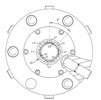 Top view of the clamping head with the tool holder removed.