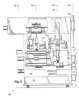 Front side view of the moulding machine when the preforming mold is receiving a drop of glass