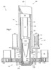 Partial cross section of the piston assembly and the mold