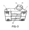 Bottom perspective view of a toy for the elaboration of stickers