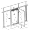 Multifunctional element in which the slats are folded in the upper frame
