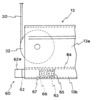 Side view of a device that avoids the decoupling of the arm elements in the guideways