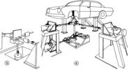 Vibration test for automobile axles and car bodies