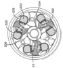 Section in a radial plane through a converter