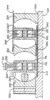 Section in an axial plane through another converter