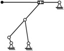 Solution principle of the model "Coupler cam dwell mechanism"