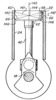 Side view of the piston while is moving in a cylinder