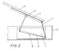 Front view of the lifting device in its extended position, being the cover opened to access to the inside of the frame