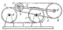 HAIN LEVER-TYPE SATELLITE MECHANISM WITH TWO FLEXIBLE LINKS