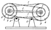 HAIN LEVER-TYPE SATELLITE MECHANISM WITH TWO FLEXIBLE LINKS