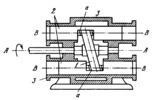 SLANTED-PLATE RIDGE CAM SPATIAL MECHANISM OF A PISTON MACHINE