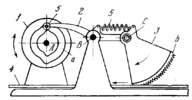 FOUR-LINK CAM-TYPE STRIP FEED MECHANISM