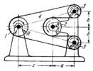 OPEN FLEXIBLE-LINK DRIVE MECHANISM WITH PULLEYS ROTATING IN OPPOSITE DIRECTIONS