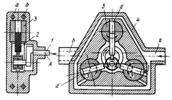 LINK-GEAR MECHANISM OF AN OSCILLATING-CYLINDER PISTON PUMP