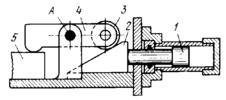 WEDGE-LEVER MECHANISM OF A HYDRAULIC CLAMPING DEVICE
