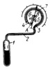 LEVER-GEAR MECHANISM OF A HYDRAULIC AIR-TEMPERATURE INDICATOR
