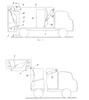 Longitudinal section through the garbage truck, loading and unloading phase