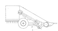 Side view of pea harvesting machine