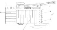 Plan view of the machine harvesting peas