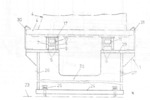 Cross section showing support rails for lathe tool holder