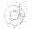 Vertically view with partial section of the device