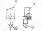 Partial section through part of the hand grip knife