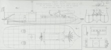 Tav. 110, Farci Jérome, Cannonière insubmersible à caissons étanches pouvant porter un canon de 24 centimètres ou autres sur un affut à engranage à moyen de la carène divisée ou cannelée