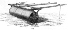 Detail of a machine for flatten crops.