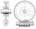 Plane of a worm screw gear.
