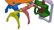 Detailed view number 3 showing a mechanism named control system for a gearbox in position P0