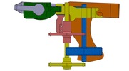 View from the bottom showing a mechanism named control system for a gearbox in position P0