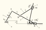 Six bar linkage. Slider crank kinematic chain connected in parallel with a slider crank -2