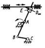 Lösungsvariante 9 zur Struktursynthese-Aufgabe durch Kombinieren der Gelenkarten der Grundbauform in Bild 3.39b (Lehrbeispiel 2.12)