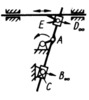 Lösungsvariante 11 zur Struktursynthese-Aufgabe durch Kombinieren der Gelenkarten der Grundbauform in Bild 3.39b (Lehrbeispiel 2.12)