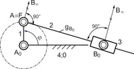 inverted slider-crank mechanism, development from the crank-rocker mechanism