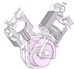 Full view of the combustion engine