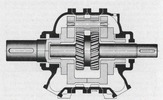 Longitudinal section through a high speed planetary gear (Voith)