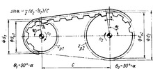 Structure of a tooth belt drive