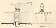 Helling-propelled crane on elevated railway