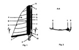 Sail Device for Ship Propulsion - Left Side View (Fig.1) and Cross section (A-A) (Fig.2)