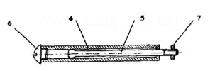 Frontal actuator, by sliding, for windows, doors and gates - longitudinal section of the mechanism