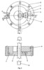 Rotative Machine with Eccentric Piston - Frontal View and Section