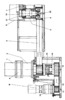 Main drive system of the plateau in vertical lathes - section through the drive system