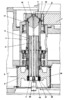 Main drive system of the plateau in vertical lathes - detail view section
