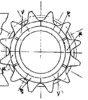 Rolling asembly for variable gauge bogie - front view, clawed rotor