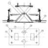 Set of table and chairs for sporting events and training - vertical section and plan view