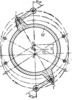 Coupling for Misalignment Shafts - Section through a Half-Coupling and Misalignment Shafts