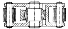 Coupling for Misalignment Shafts - Cross Section 6